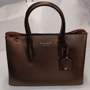 Kate Spade NWT Eva Zip Top Satchel  Metallic Bronze Purse with Crossbody straps